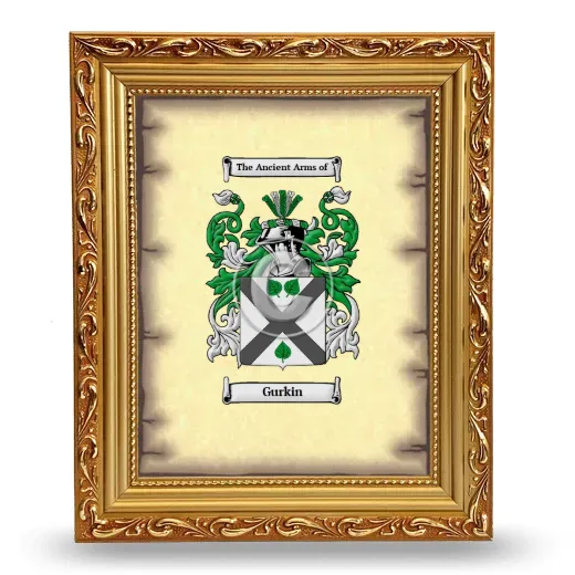 Gurkin Coat of Arms Framed - Gold