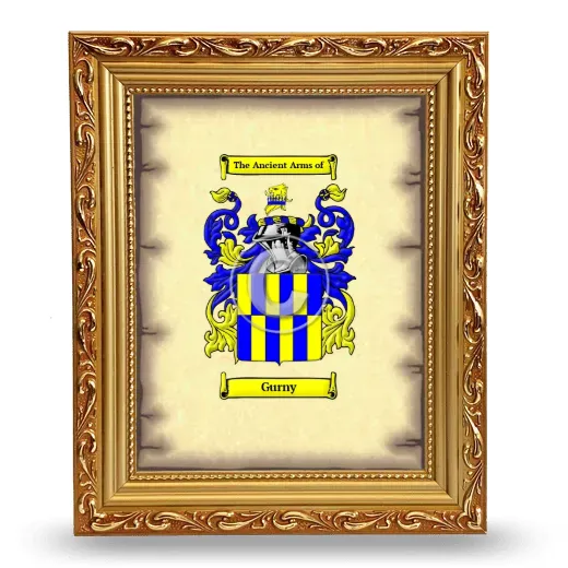 Gurny Coat of Arms Framed - Gold