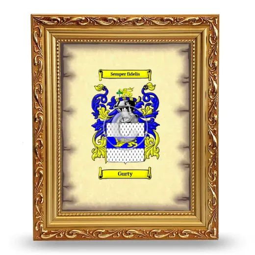 Gurty Coat of Arms Framed - Gold
