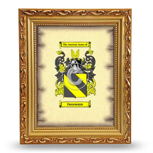 Gusswayn Coat of Arms Framed - Gold