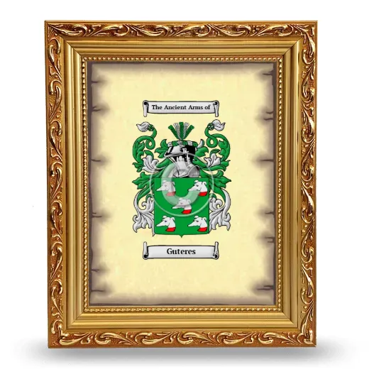 Guteres Coat of Arms Framed - Gold