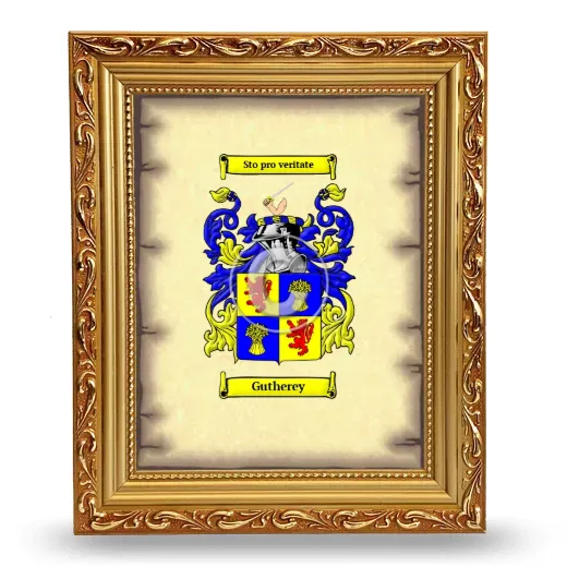 Gutherey Coat of Arms Framed - Gold