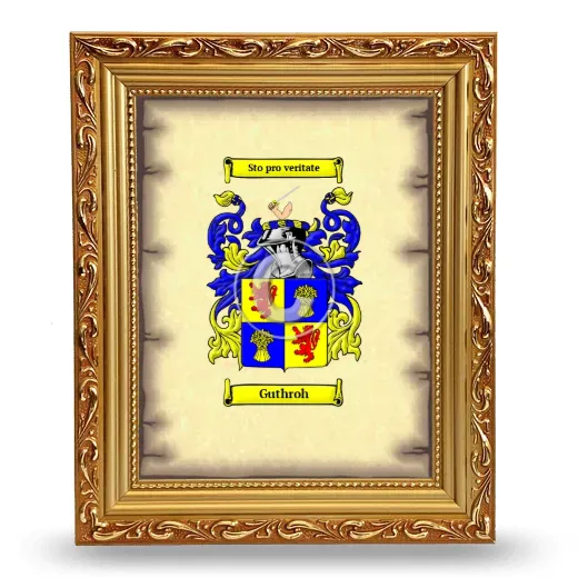 Guthroh Coat of Arms Framed - Gold