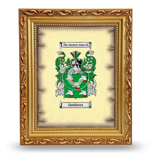 Gutiérrez Coat of Arms Framed - Gold