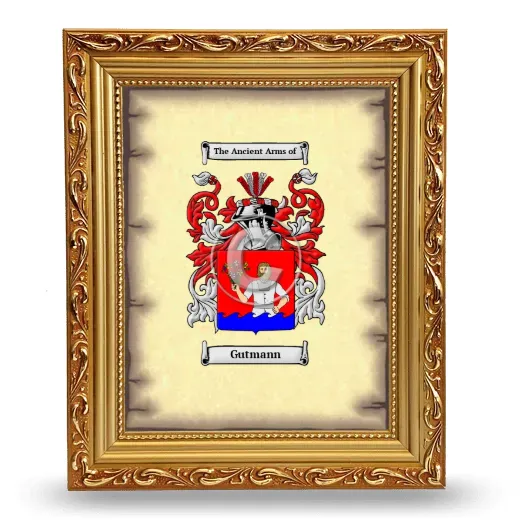 Gutmann Coat of Arms Framed - Gold