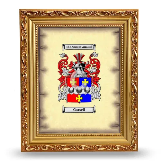 Gutsell Coat of Arms Framed - Gold