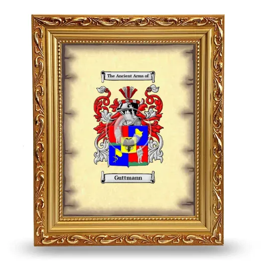 Guttmann Coat of Arms Framed - Gold