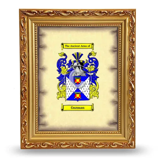 Guzman Coat of Arms Framed - Gold