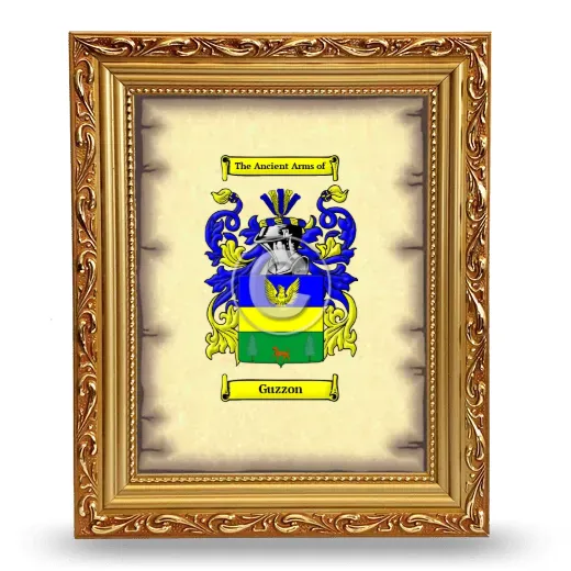 Guzzon Coat of Arms Framed - Gold