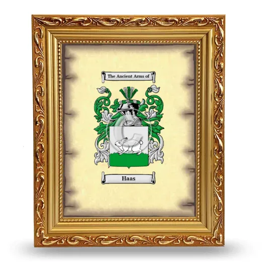 Haas Coat of Arms Framed - Gold