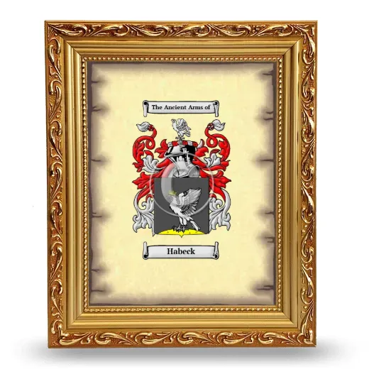 Habeck Coat of Arms Framed - Gold