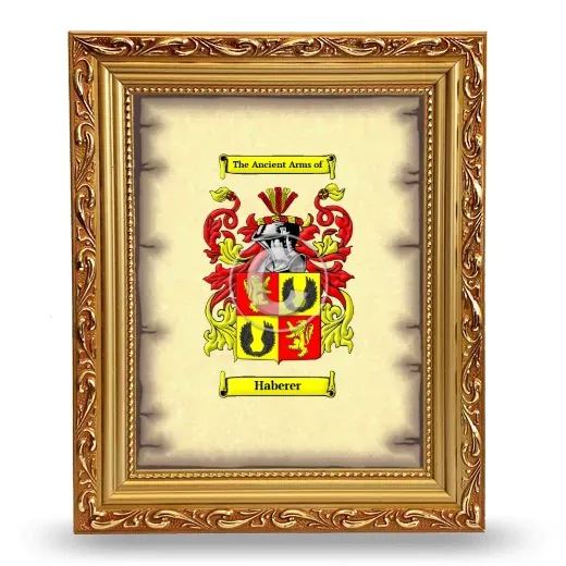 Haberer Coat of Arms Framed - Gold