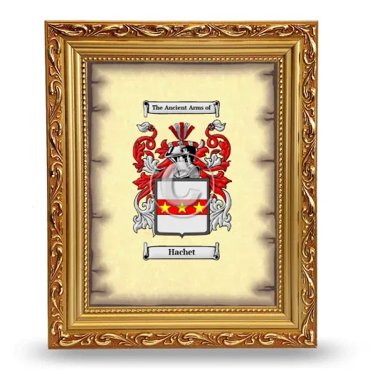 Hachet Coat of Arms Framed - Gold