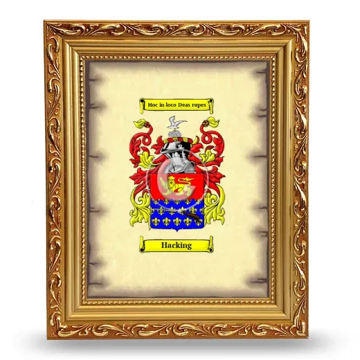 Hacking Coat of Arms Framed - Gold