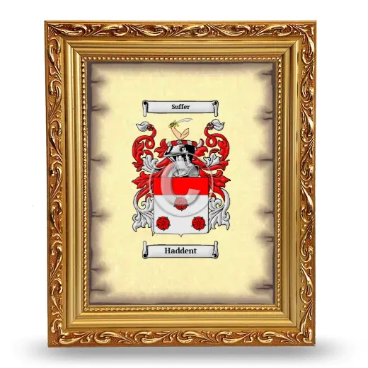 Haddent Coat of Arms Framed - Gold
