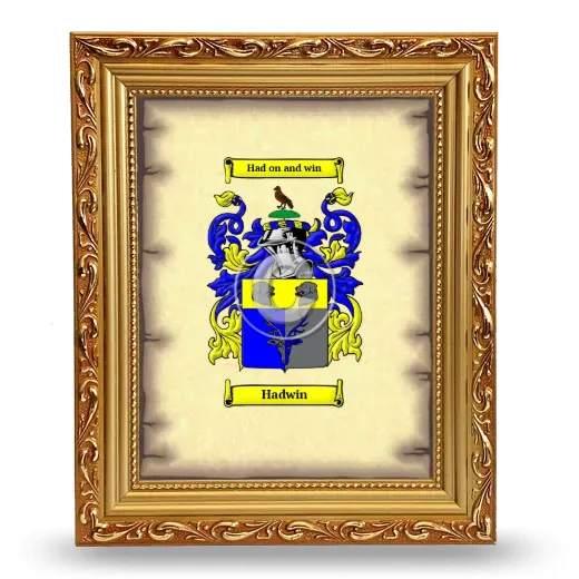 Hadwin Coat of Arms Framed - Gold