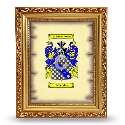 Haffenden Coat of Arms Framed - Gold