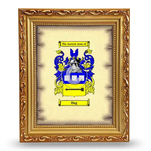 Hag Coat of Arms Framed - Gold