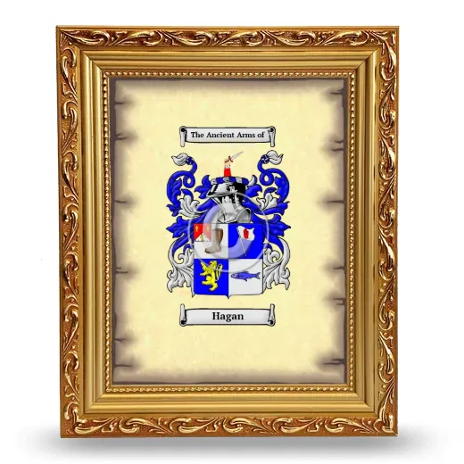Hagan Coat of Arms Framed - Gold