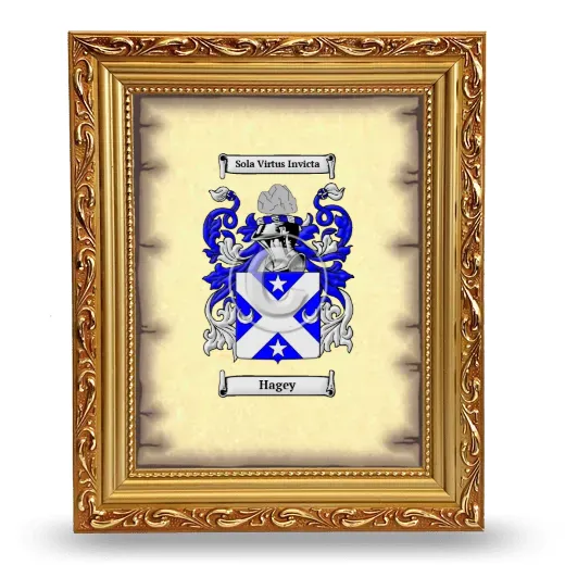 Hagey Coat of Arms Framed - Gold