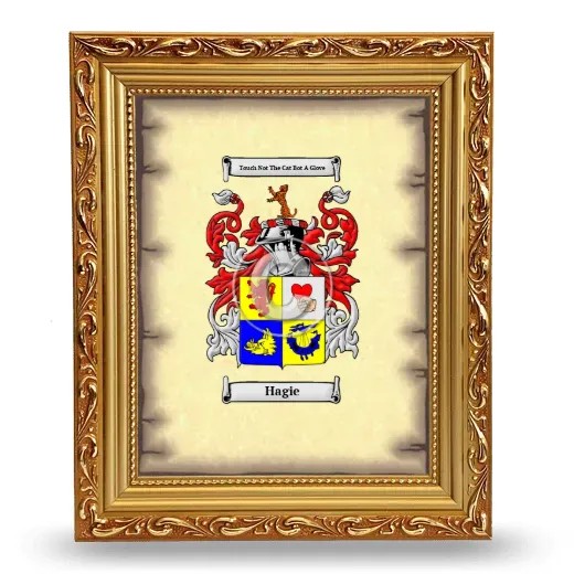 Hagie Coat of Arms Framed - Gold