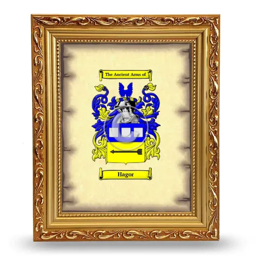 Hagor Coat of Arms Framed - Gold