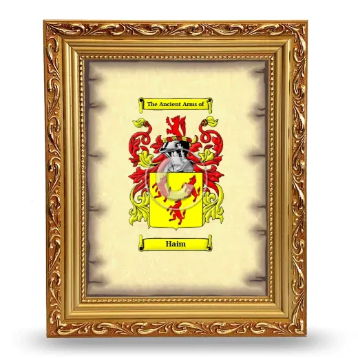 Haim Coat of Arms Framed - Gold