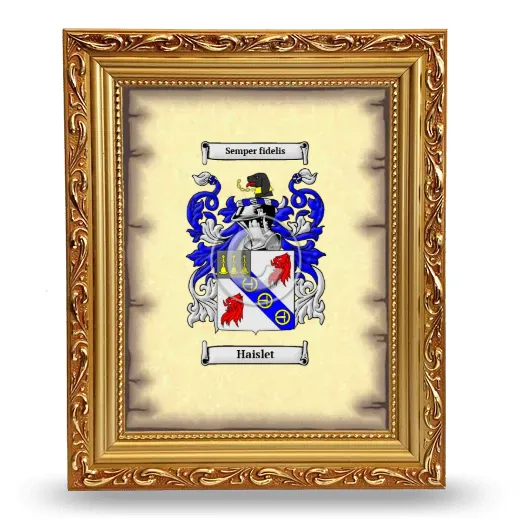 Haislet Coat of Arms Framed - Gold