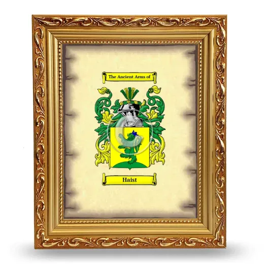 Haist Coat of Arms Framed - Gold