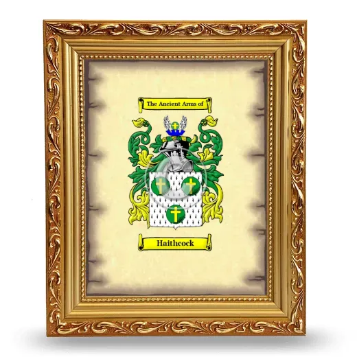 Haithcock Coat of Arms Framed - Gold