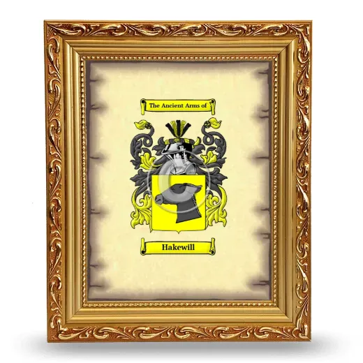 Hakewill Coat of Arms Framed - Gold
