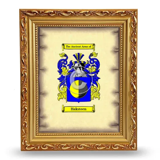 Haksteen Coat of Arms Framed - Gold