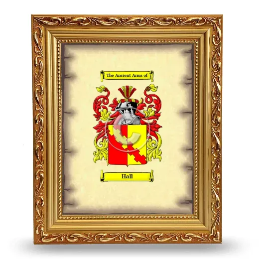 Hall Coat of Arms Framed - Gold