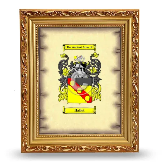 Hallet Coat of Arms Framed - Gold