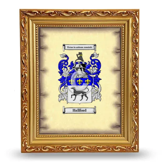 Hallford Coat of Arms Framed - Gold