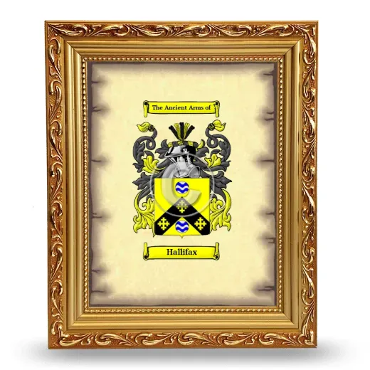 Hallifax Coat of Arms Framed - Gold