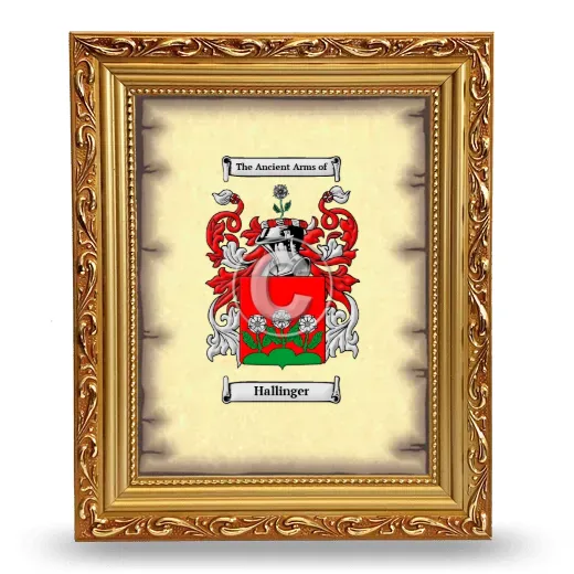 Hallinger Coat of Arms Framed - Gold