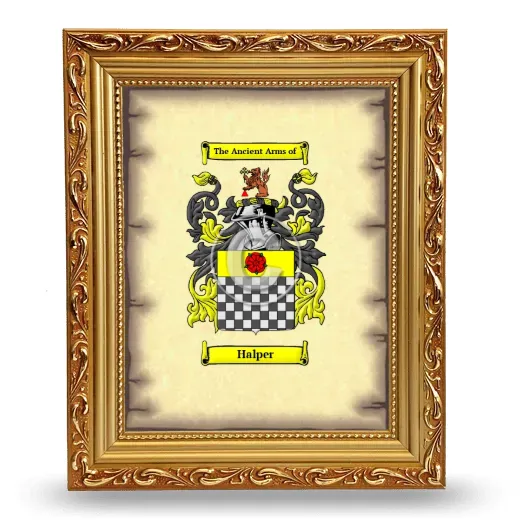 Halper Coat of Arms Framed - Gold