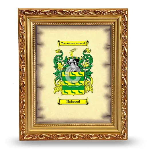 Halwood Coat of Arms Framed - Gold
