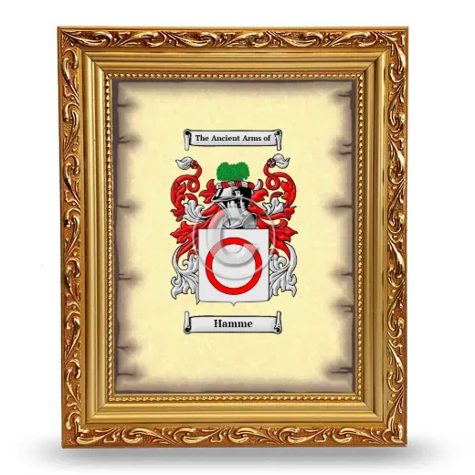 Hamme Coat of Arms Framed - Gold