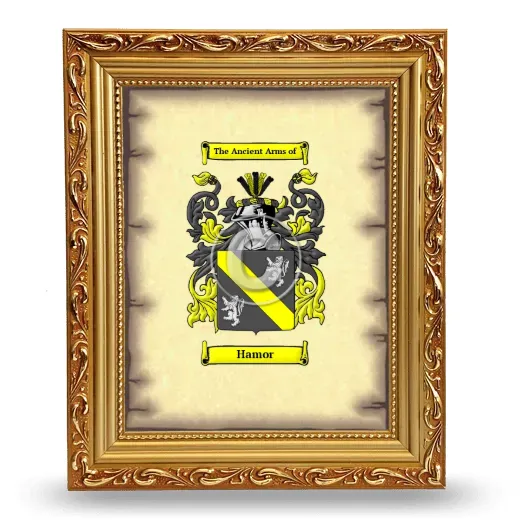 Hamor Coat of Arms Framed - Gold