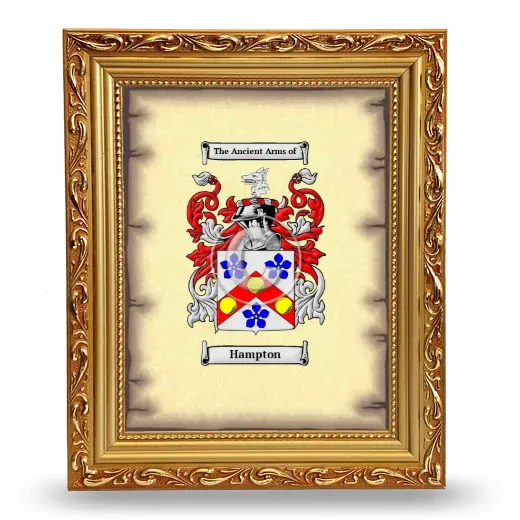 Hampton Coat of Arms Framed - Gold