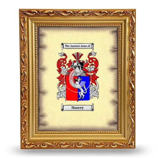 Hancey Coat of Arms Framed - Gold