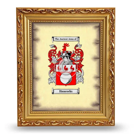 Hancocks Coat of Arms Framed - Gold