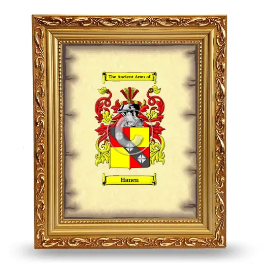 Hanen Coat of Arms Framed - Gold