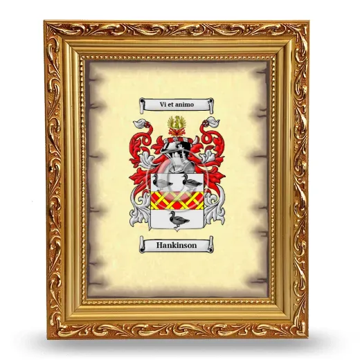 Hankinson Coat of Arms Framed - Gold