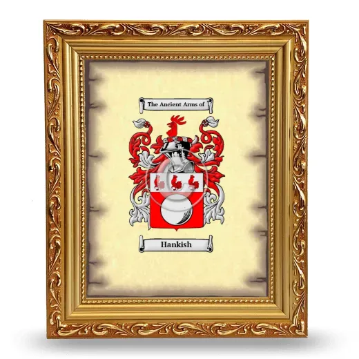 Hankish Coat of Arms Framed - Gold