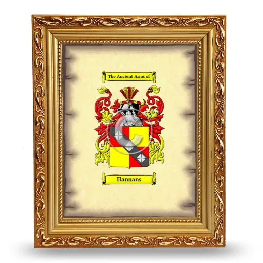 Hannans Coat of Arms Framed - Gold