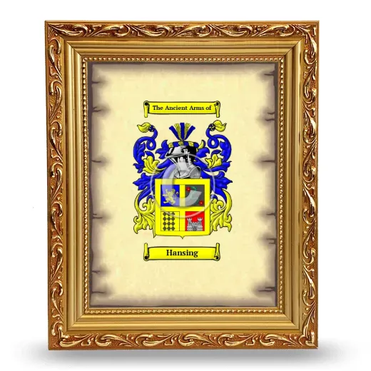 Hansing Coat of Arms Framed - Gold
