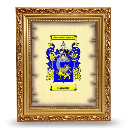 Hanwrite Coat of Arms Framed - Gold